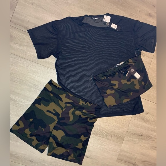 3 for $30 Fashion Nova Black and Camouflage Loungewear 3 piece Set NWT!! - Picture 4 of 4